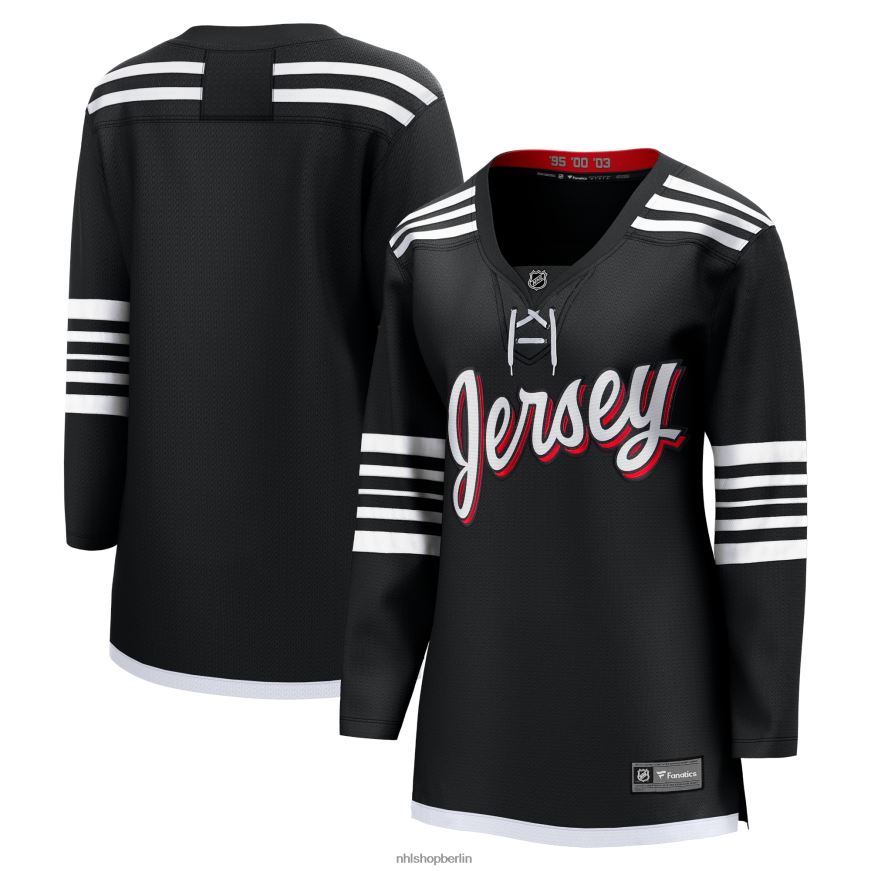 Frauen NHL New Jersey Devils Fanatics gebrandetes schwarzes Alternative-Trikot der Premier Breakaway-Mannschaft Kleidung BF680T161