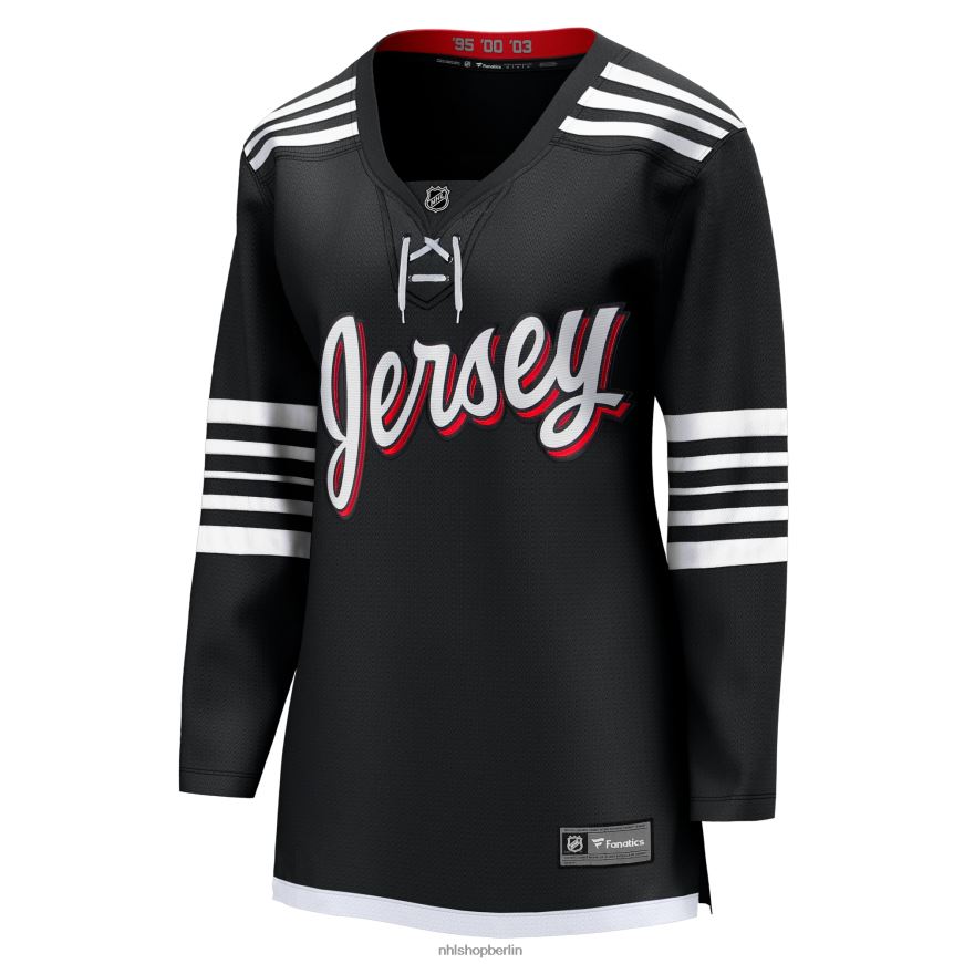 Frauen NHL New Jersey Devils Fanatics gebrandetes schwarzes Alternative-Trikot der Premier Breakaway-Mannschaft Kleidung BF680T161