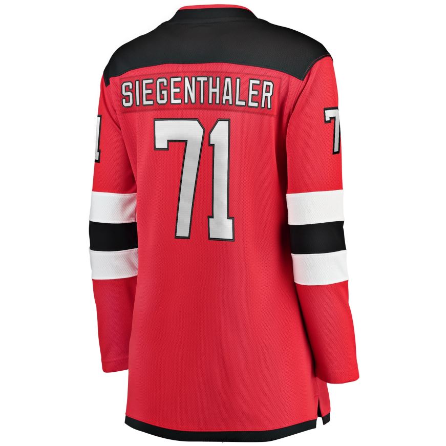 Frauen NHL New Jersey Devils Jonas Siegenthaler Fanatics-gebrandetes rotes Home-Breakaway-Spielertrikot Kleidung BF680T2422