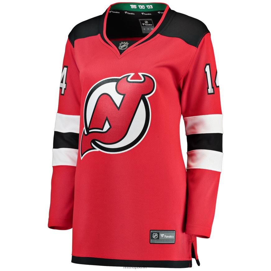 Frauen NHL New Jersey Devils Nathan Bastian Fanatics-gebrandetes rotes Heimteam-Trikot für abtrünnige Spieler Kleidung BF680T2397