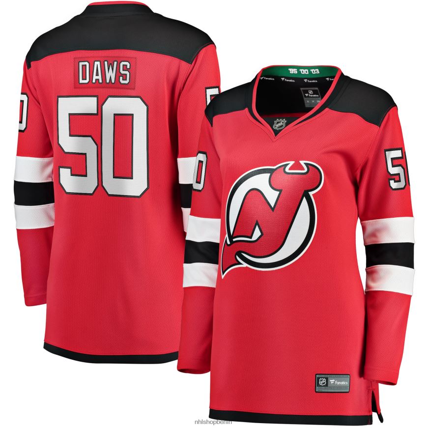 Frauen NHL New Jersey Devils Nico Daws Fanatics-gebrandetes rotes Home-Breakaway-Spielertrikot Kleidung BF680T2368