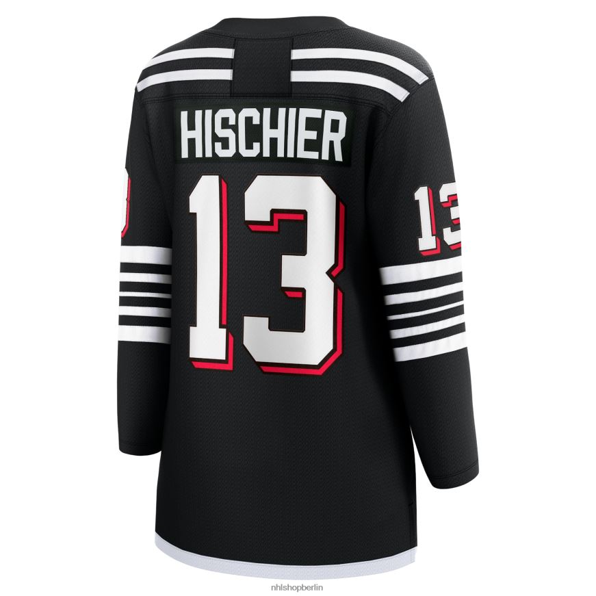 Frauen NHL New Jersey Devils Nico Hischier Fanatics gebrandetes schwarzes Alternative-Premier-Breakaway-Spielertrikot Kleidung BF680T191