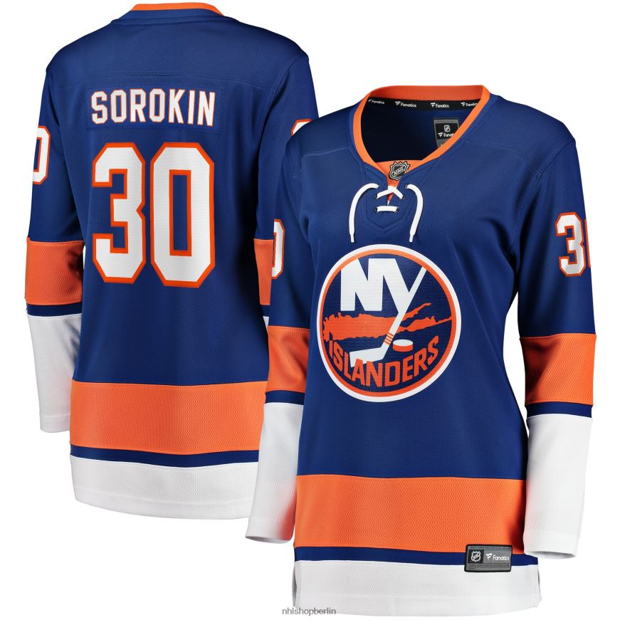 Frauen NHL New York Islanders Ilya Sorokin Fanatics-gebrandetes Royal Home Breakaway-Spielertrikot Kleidung BF680T623