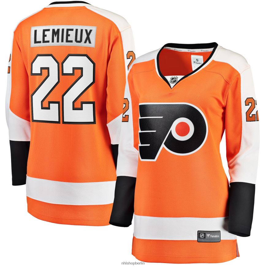 Frauen NHL Orangefarbenes Breakaway-Heimtrikot der Philadelphia Flyers mit Fanatics-Logo von Brendan Lemieux Kleidung BF680T2035