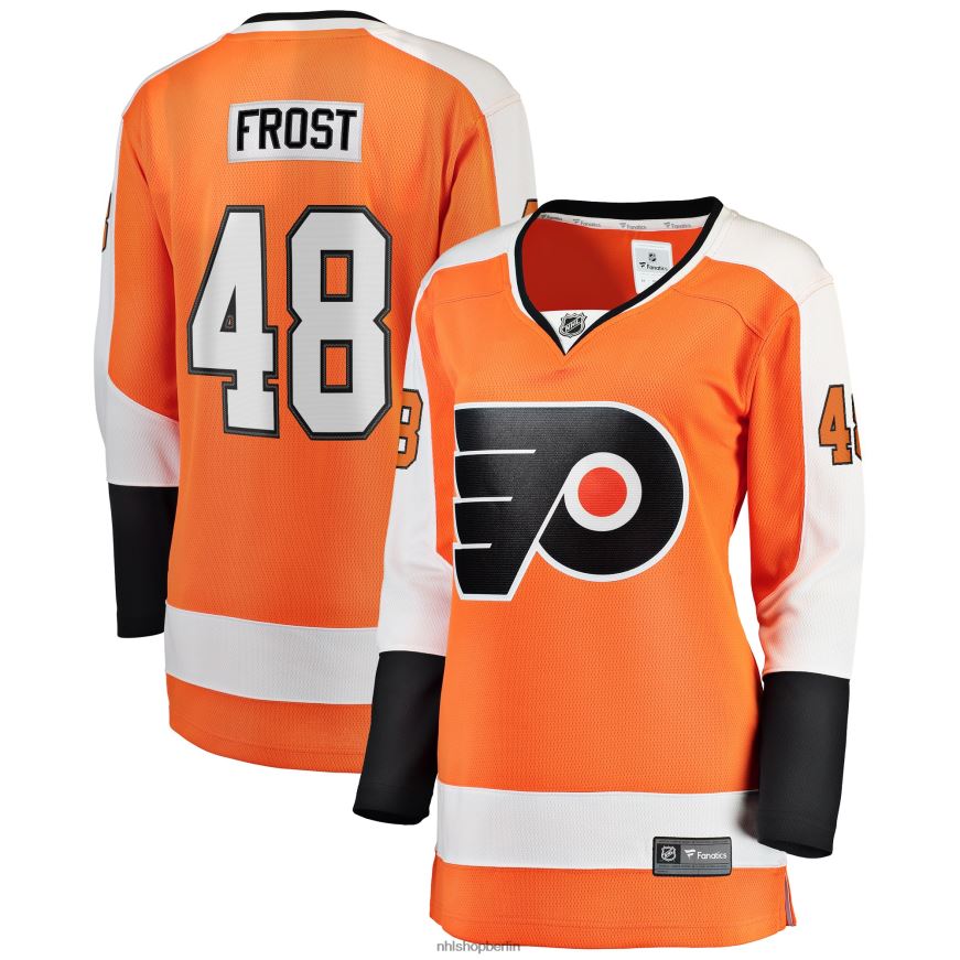 Frauen NHL Orangefarbenes Breakaway-Spielertrikot der Philadelphia Flyers mit Fanatics-Logo von Morgan Frost Kleidung BF680T1563