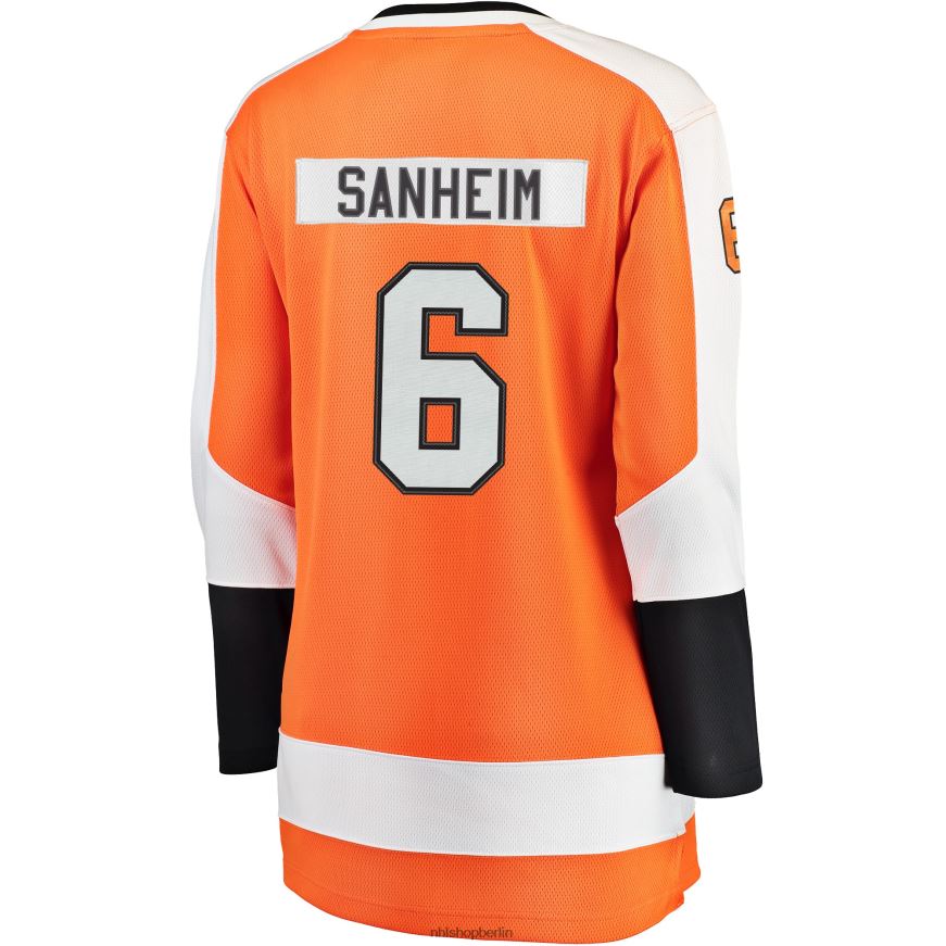 Frauen NHL Orangefarbenes Breakaway-Spielertrikot der Philadelphia Flyers mit Fanatics-Logo von Travis Sanheim Kleidung BF680T2378