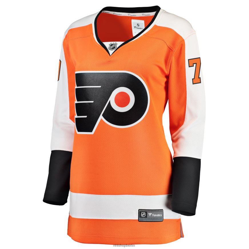 Frauen NHL Orangefarbenes Home-Breakaway-Spielertrikot der Philadelphia Flyers mit Carter-Hart-Fanatiker-Logo Kleidung BF680T2302