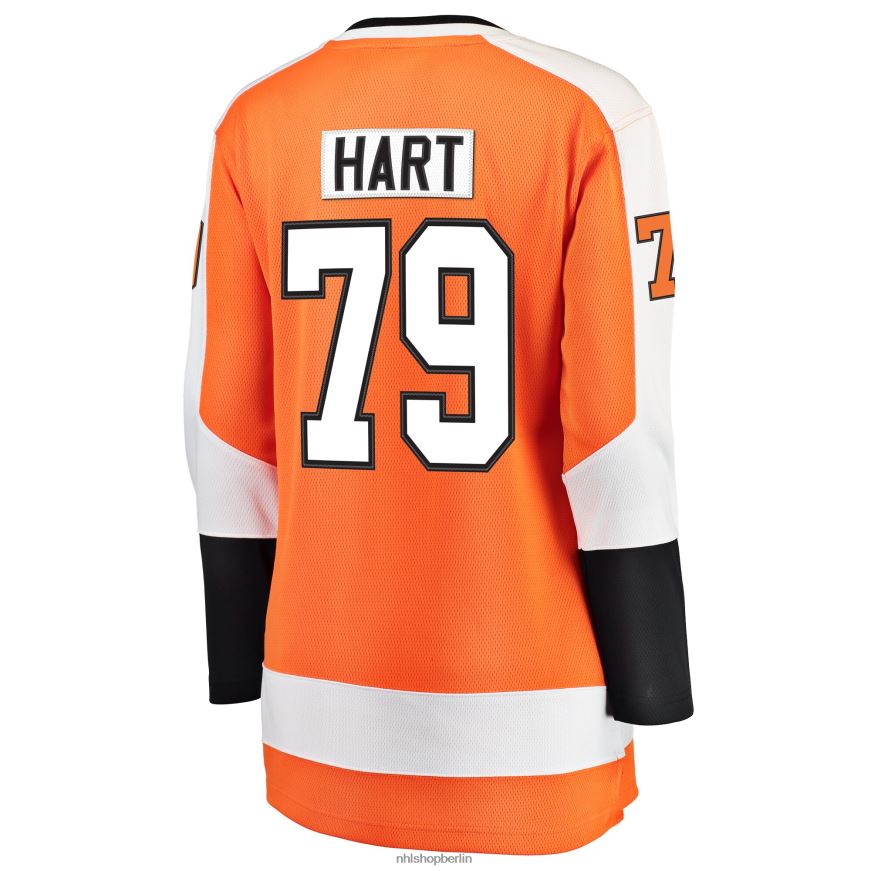 Frauen NHL Orangefarbenes Home-Breakaway-Spielertrikot der Philadelphia Flyers mit Carter-Hart-Fanatiker-Logo Kleidung BF680T2302