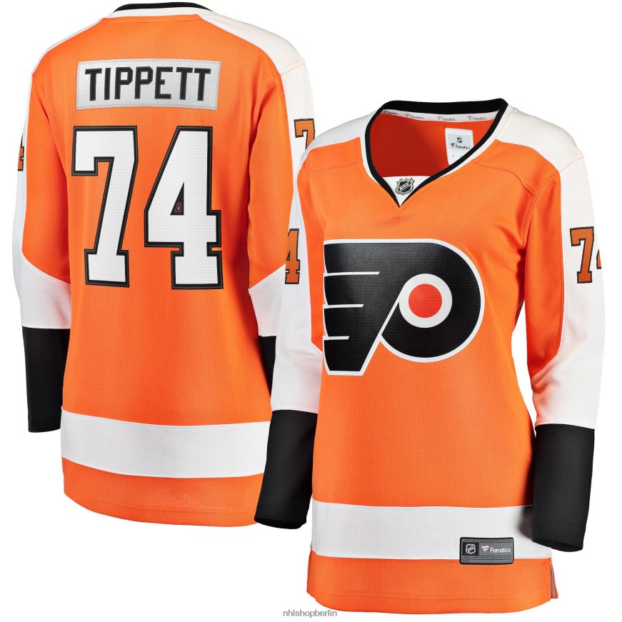 Frauen NHL Orangefarbenes Home-Breakaway-Spielertrikot der Philadelphia Flyers mit Fanatics-Logo von Owen Tippett Kleidung BF680T1378