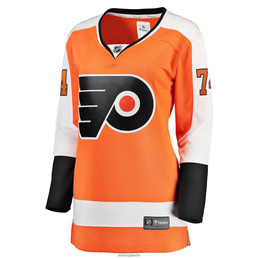 Frauen NHL Orangefarbenes Home-Breakaway-Spielertrikot der Philadelphia Flyers mit Fanatics-Logo von Owen Tippett Kleidung BF680T1378