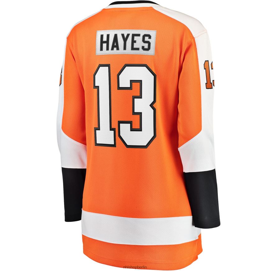 Frauen NHL Orangefarbenes Home-Breakaway-Trikot der Philadelphia Flyers mit Fanatics-Logo von Kevin Hayes Kleidung BF680T1768