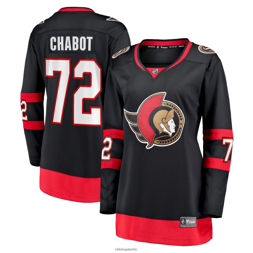 Frauen NHL Ottawa Senators Thomas Chabot Fanatics gebrandetes schwarzes 2020/21 Home Premier Breakaway-Spielertrikot Kleidung BF680T1731