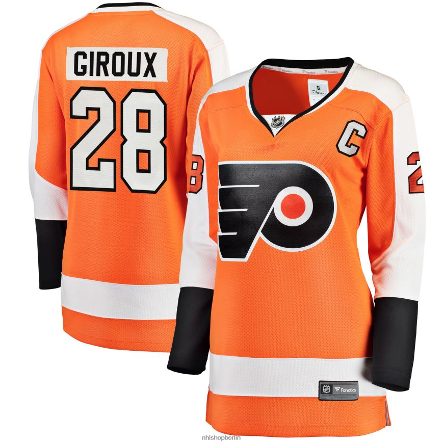 Frauen NHL Philadelphia Flyers Claude Giroux Fanatics-gebrandetes orangefarbenes Home-Breakaway-Spielertrikot Kleidung BF680T1295