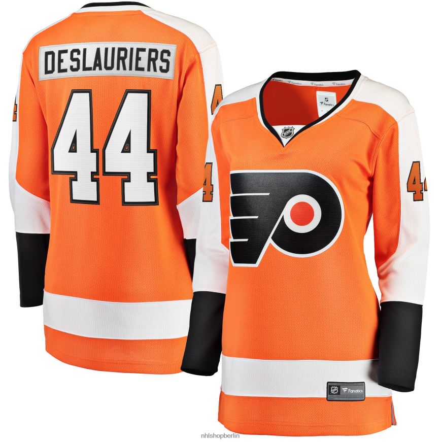 Frauen NHL Philadelphia Flyers Nicolas Deslauriers Fanatics-gebrandetes orangefarbenes Home-Breakaway-Spielertrikot Kleidung BF680T1648