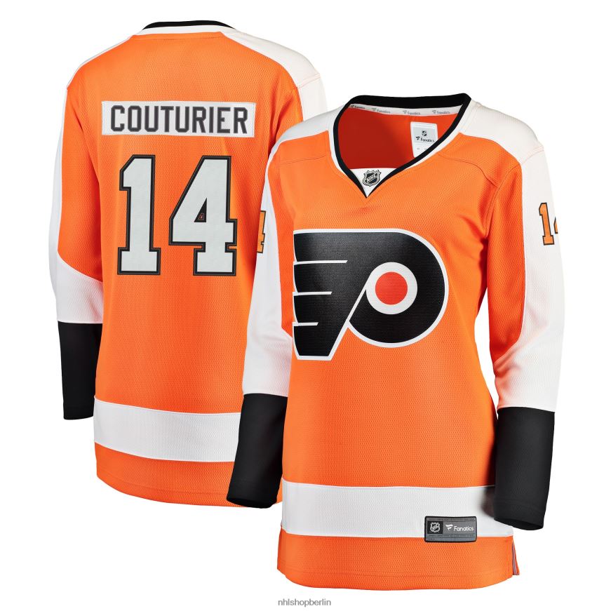 Frauen NHL Philadelphia Flyers Sean Couturier Fanatics-gebrandetes orangefarbenes Breakaway-Spielertrikot Kleidung BF680T1877