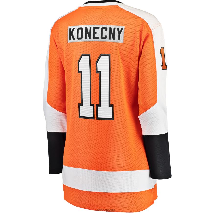 Frauen NHL Philadelphia Flyers Travis Konecny ​​Fanatics-gebrandetes orangefarbenes Home-Trikot für Premier-Breakaway-Spieler Kleidung BF680T877