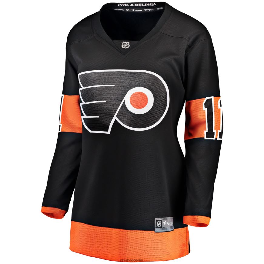 Frauen NHL Philadelphia Flyers Travis Konecny ​​Fanatics gebrandetes schwarzes alternatives Premier Breakaway-Trikot Kleidung BF680T1233