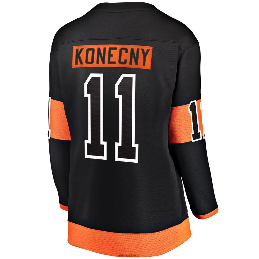 Frauen NHL Philadelphia Flyers Travis Konecny ​​Fanatics gebrandetes schwarzes alternatives Premier Breakaway-Trikot Kleidung BF680T1233