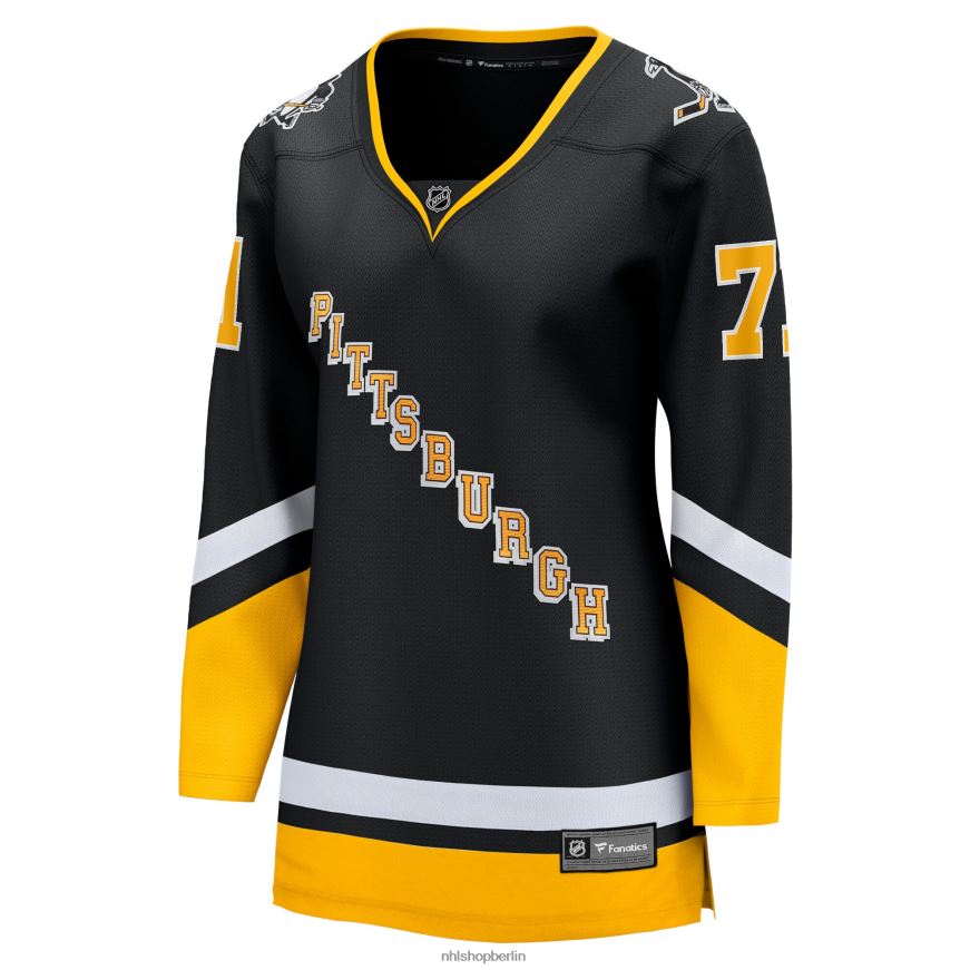 Frauen NHL Pittsburgh Penguins Evgeni Malkin Fanatics gebrandetes schwarzes 2021/22 alternatives Premier Breakaway-Spielertrikot Kleidung BF680T930