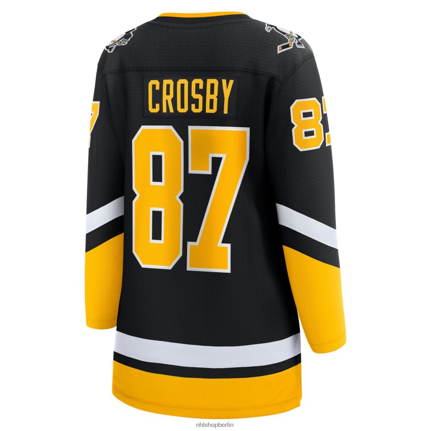 Frauen NHL Pittsburgh Penguins Sidney Crosby Fanatics gebrandetes schwarzes 2021/22 alternatives Premier Breakaway-Spielertrikot Kleidung BF680T1770