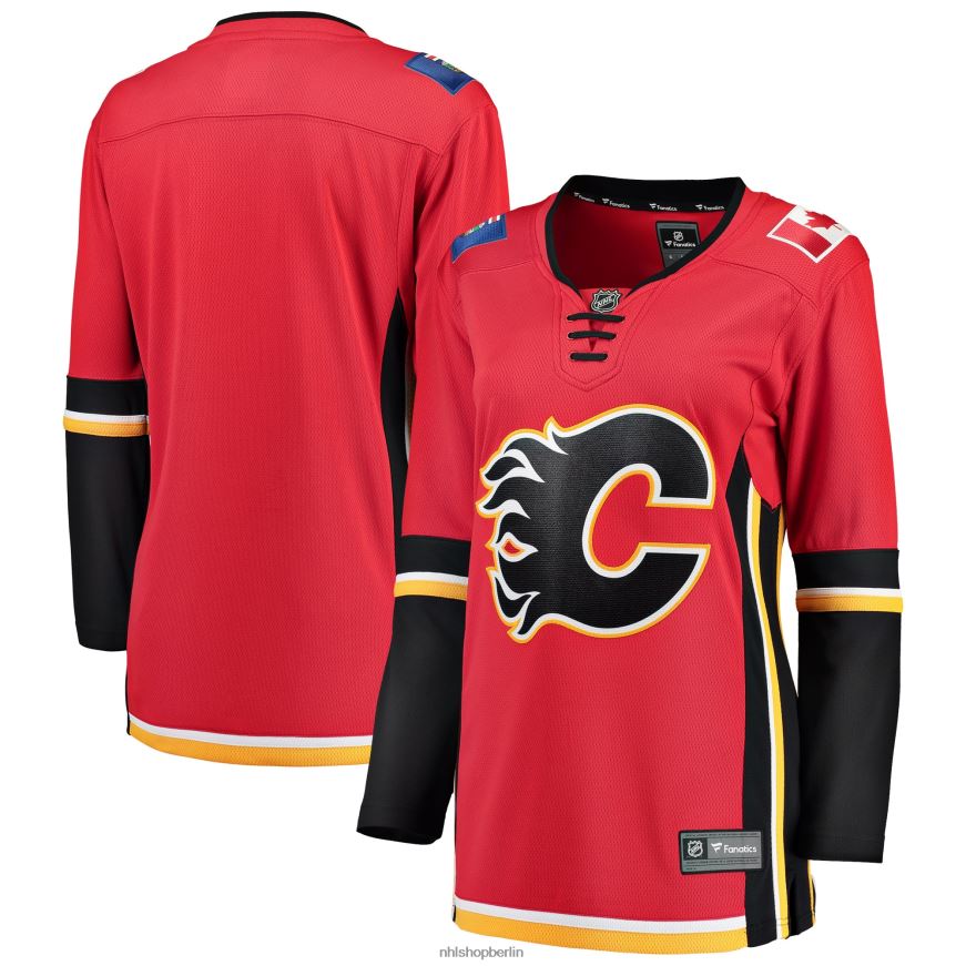 Frauen NHL Rot/Schwarzes Premier Breakaway Alternative-Trikot der Calgary Flames Fanatics Kleidung BF680T1544