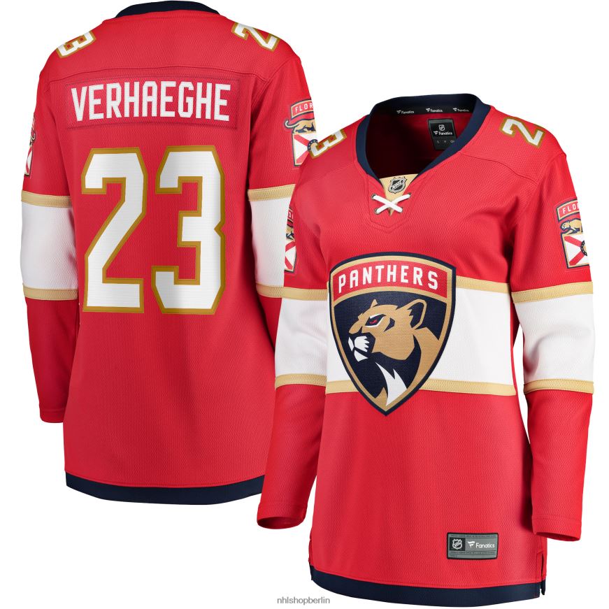 Frauen NHL Rotes Breakaway-Heimtrikot der Florida Panthers mit Fanatics-Logo von Carter Verhaeghe Kleidung BF680T2372