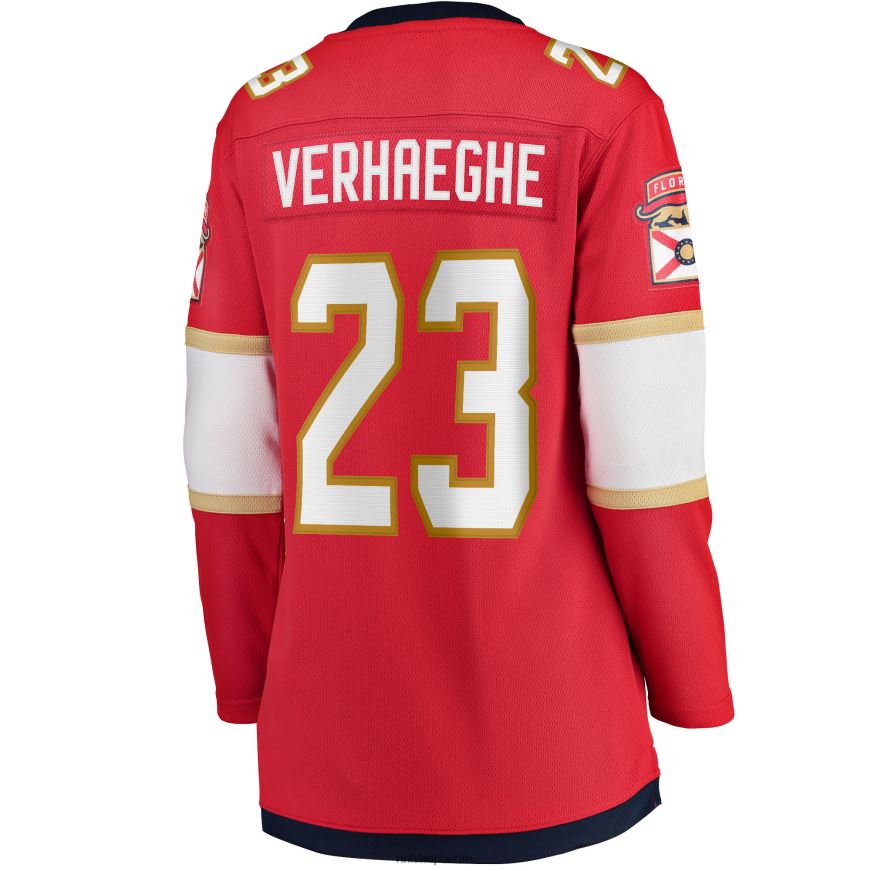 Frauen NHL Rotes Breakaway-Heimtrikot der Florida Panthers mit Fanatics-Logo von Carter Verhaeghe Kleidung BF680T2372