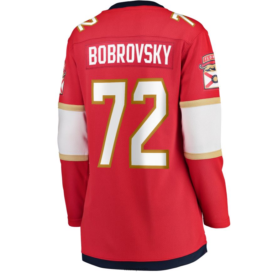 Frauen NHL Rotes Breakaway-Heimtrikot der Florida Panthers mit Fanatics-Logo von Sergei Bobrovsky Kleidung BF680T1327