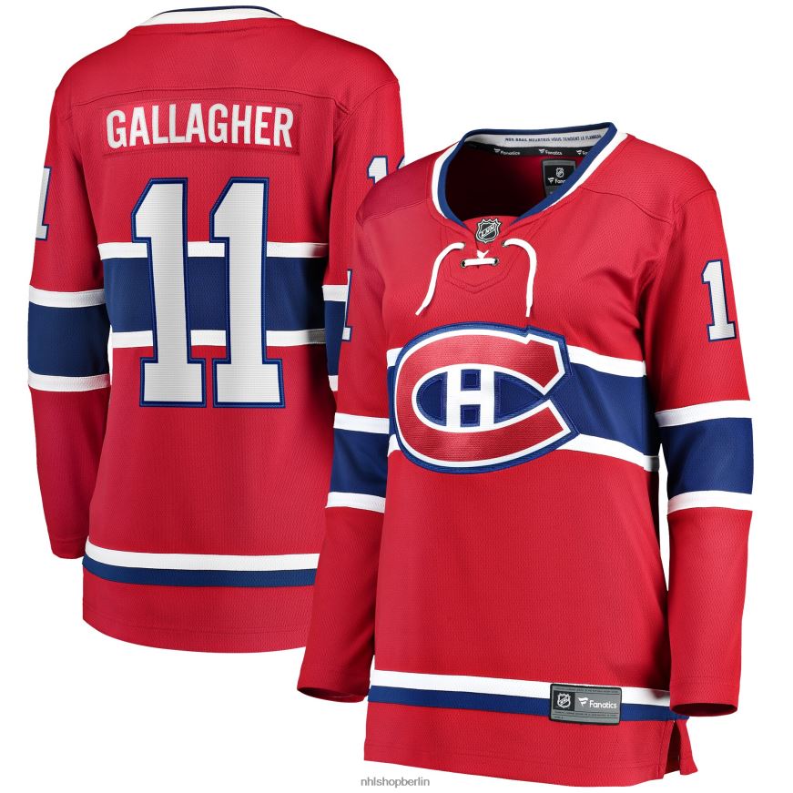 Frauen NHL Rotes Breakaway-Heimtrikot der Montreal Canadiens mit Fanatics-Logo von Brendan Gallagher Kleidung BF680T2416