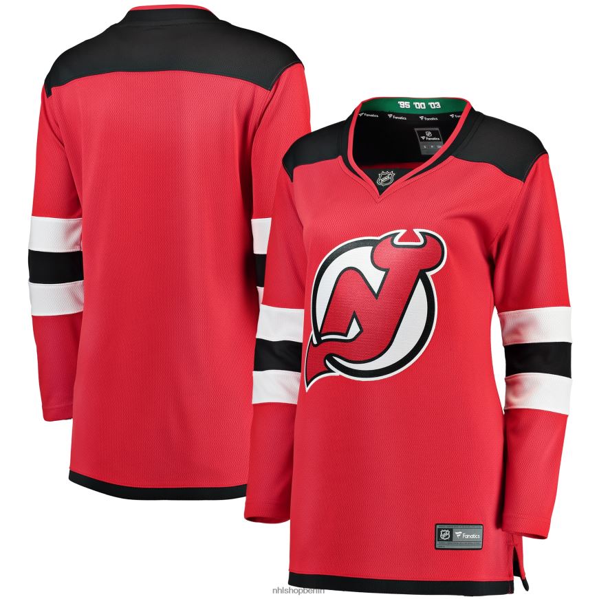 Frauen NHL Rotes Breakaway-Heimtrikot der New Jersey Devils mit Fanatics-Logo Kleidung BF680T641