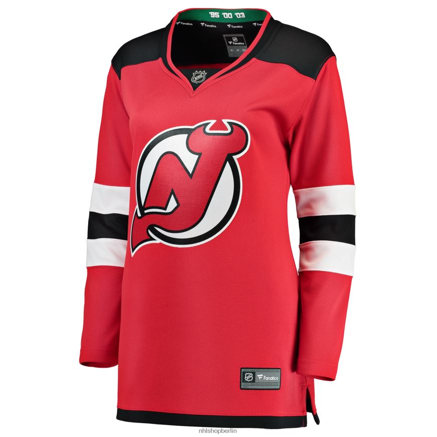 Frauen NHL Rotes Breakaway-Heimtrikot der New Jersey Devils mit Fanatics-Logo Kleidung BF680T641