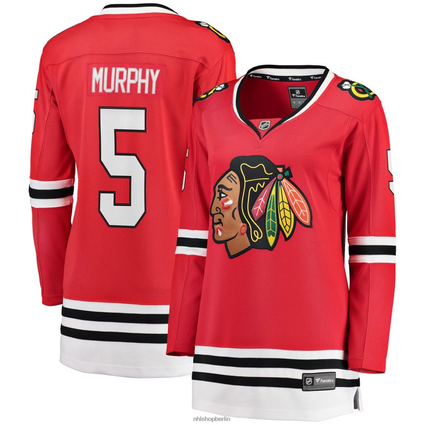 Frauen NHL Rotes Breakaway-Spielertrikot der Chicago Blackhawks mit Connor Murphy Fanatics-Logo Kleidung BF680T1857