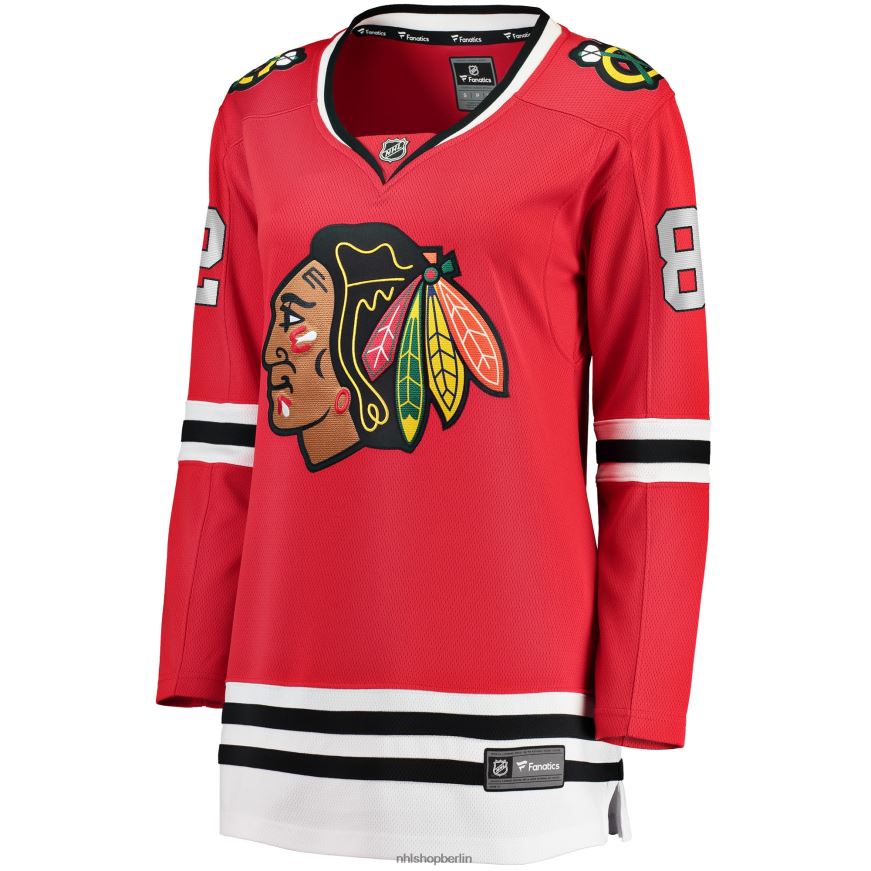 Frauen NHL Rotes Breakaway-Spielertrikot der Chicago Blackhawks mit Fanatics-Logo von Caleb Jones Kleidung BF680T2214