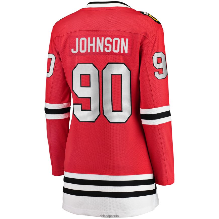 Frauen NHL Rotes Breakaway-Spielertrikot der Chicago Blackhawks mit Tyler Johnson-Fanatiker-Logo Kleidung BF680T1879