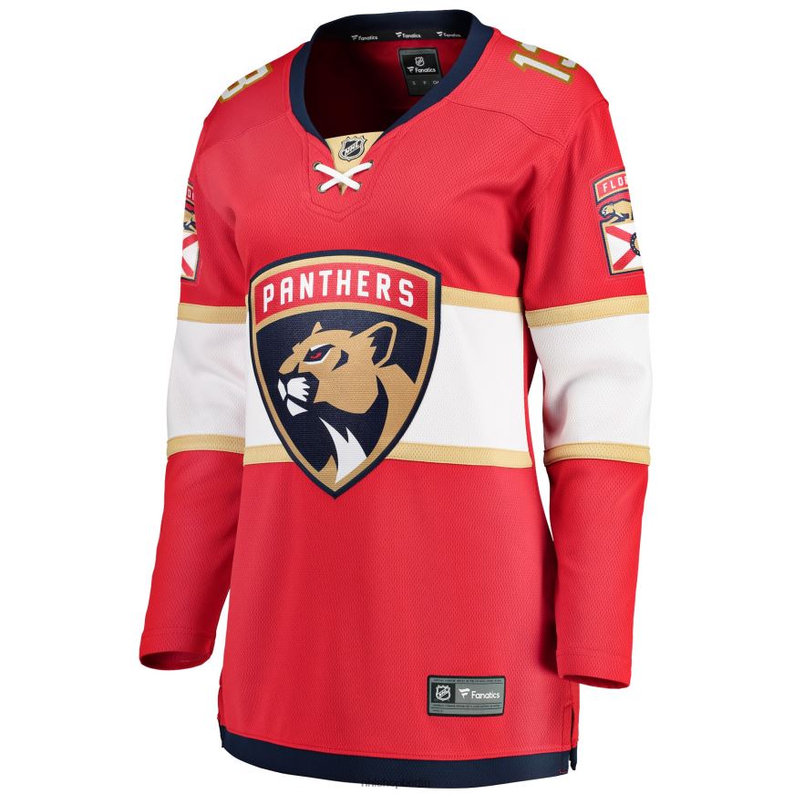 Frauen NHL Rotes Breakaway-Spielertrikot der Florida Panthers mit Fanatics-Logo von Sam Reinhart Kleidung BF680T1477