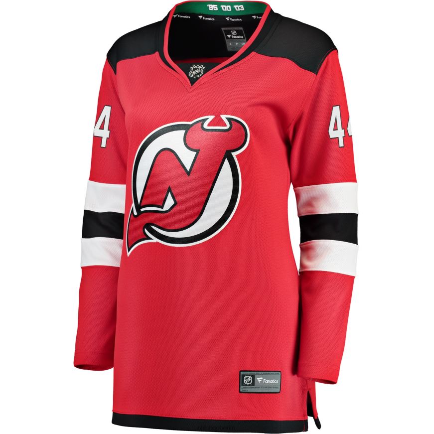 Frauen NHL Rotes Breakaway-Trikot der New Jersey Devils Miles Wood Fanatics mit Logo Kleidung BF680T725