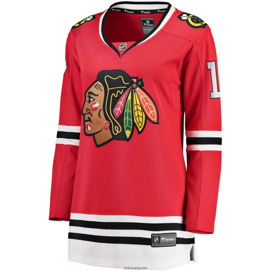 Frauen NHL Rotes Heim-Ausreißer-Spielertrikot der Chicago Blackhawks mit Dylan Strome-Fanatiker-Logo Kleidung BF680T1880