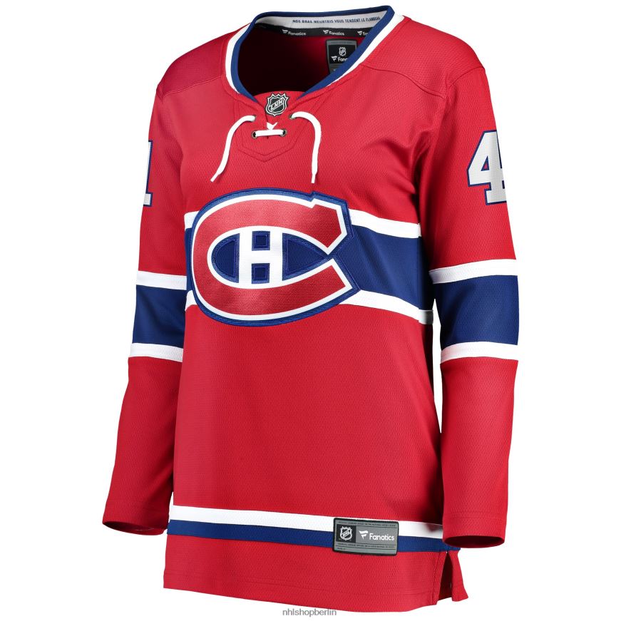 Frauen NHL Rotes Heim-Ausreißertrikot der Montreal Canadiens mit Fanatics-Logo von Paul Byron Kleidung BF680T2286