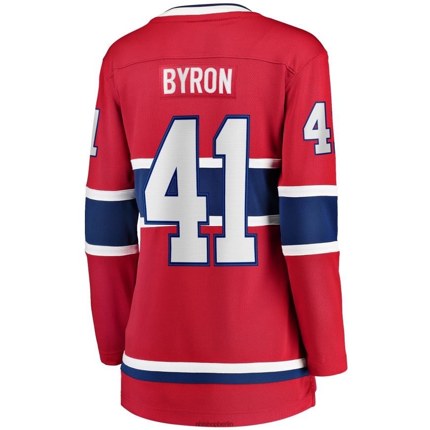 Frauen NHL Rotes Heim-Ausreißertrikot der Montreal Canadiens mit Fanatics-Logo von Paul Byron Kleidung BF680T2286