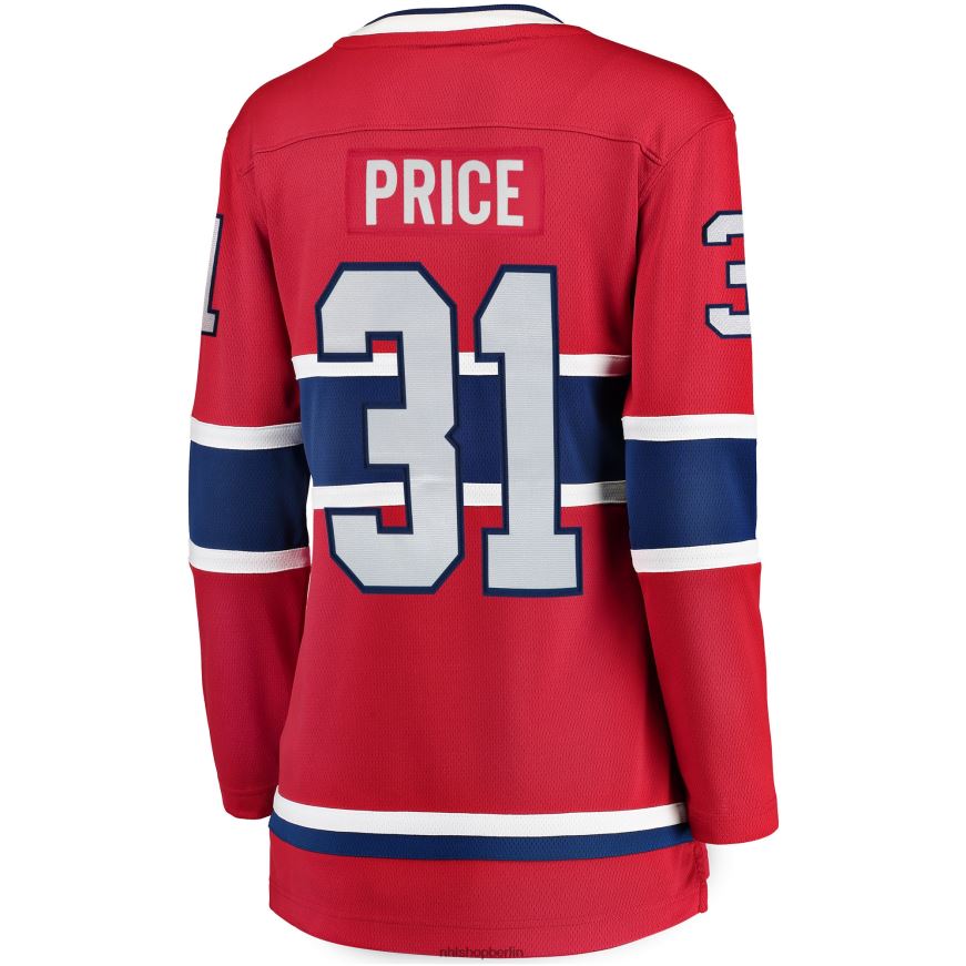 Frauen NHL Rotes Home-Breakaway-Spielertrikot der Montreal Canadiens mit Carey Price Fanatics-Logo Kleidung BF680T1001