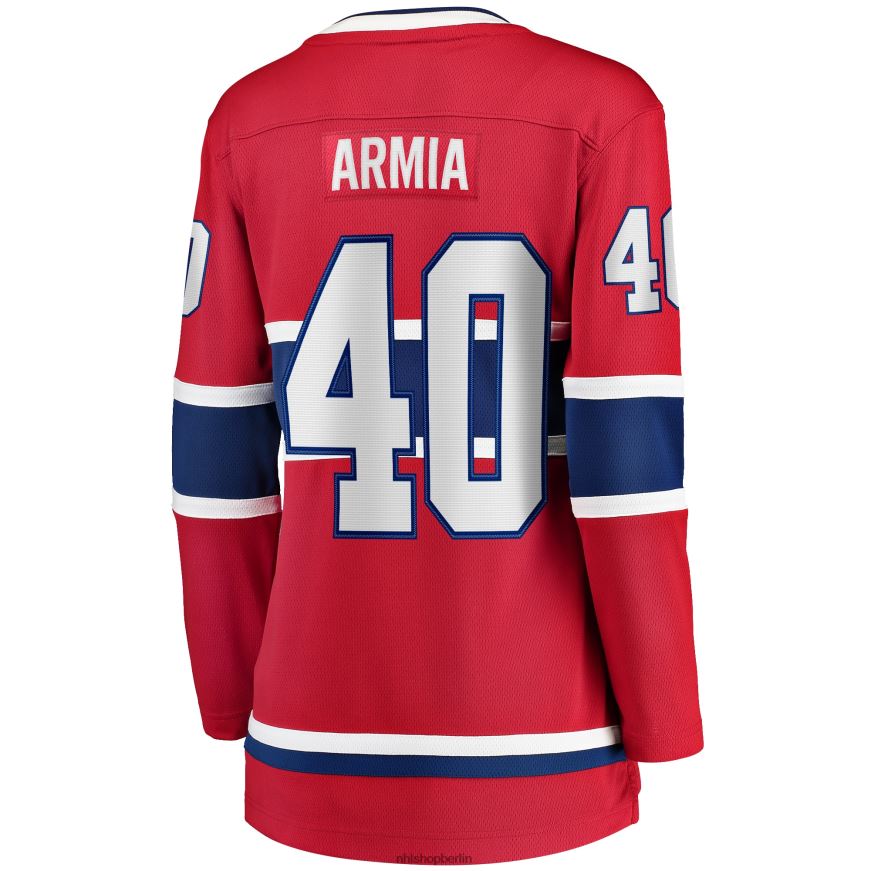 Frauen NHL Rotes Home-Breakaway-Spielertrikot der Montreal Canadiens mit Joel Armia Fanatics-Logo Kleidung BF680T2207