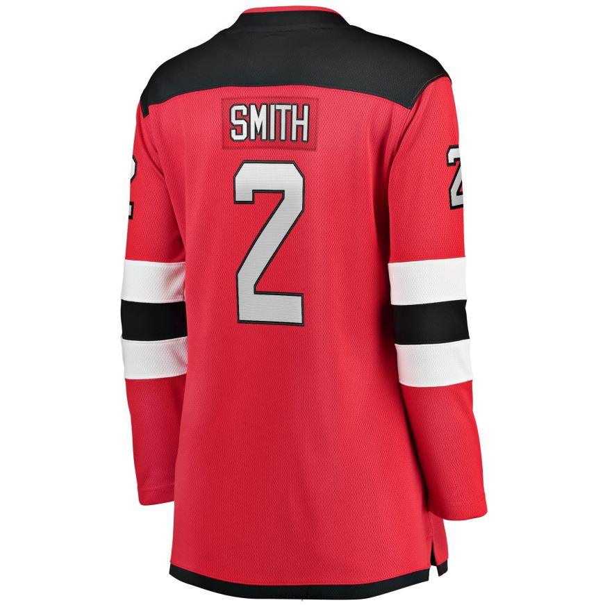 Frauen NHL Rotes Home-Breakaway-Spielertrikot der New Jersey Devils mit Fanatics-Logo von Brendan Smith Kleidung BF680T1763