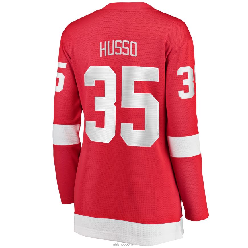 Frauen NHL Rotes Home-Breakaway-Spielertrikot mit Detroit Red Wings Ville Husso Fanatics-Logo Kleidung BF680T1018