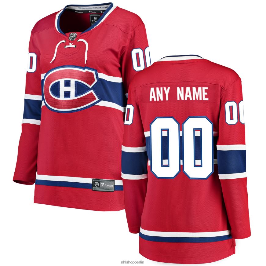 Frauen NHL Rotes Home-Breakaway-Trikot der Montreal Canadiens mit Fanatics-Logo Kleidung BF680T1134