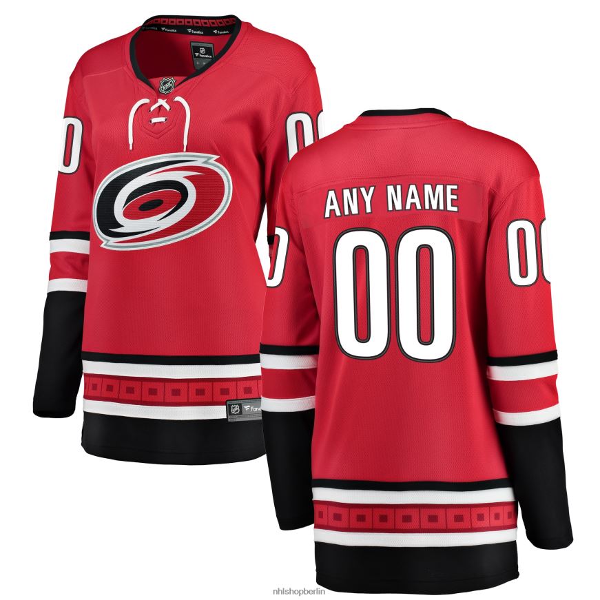 Frauen NHL Rotes Home-Breakaway-Trikot mit Fanatics-Logo der Carolina Hurricanes nach Maß Kleidung BF680T530