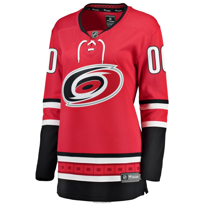 Frauen NHL Rotes Home-Breakaway-Trikot mit Fanatics-Logo der Carolina Hurricanes nach Maß Kleidung BF680T530