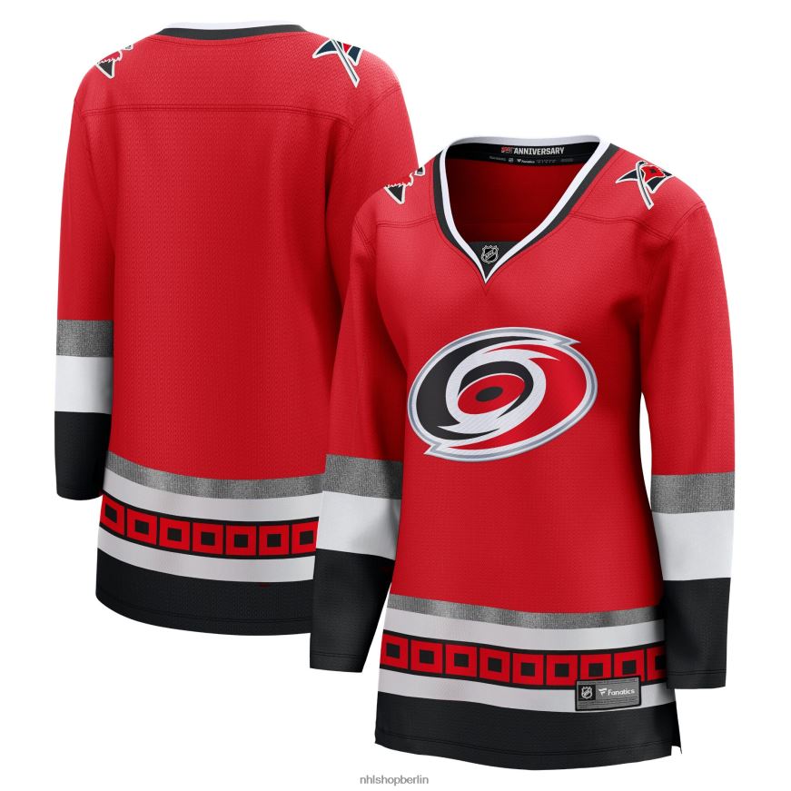 Frauen NHL Rotes Premier Breakaway-Trikot der Carolina Hurricanes Fanatics zum 25-jährigen Jubiläum Kleidung BF680T870