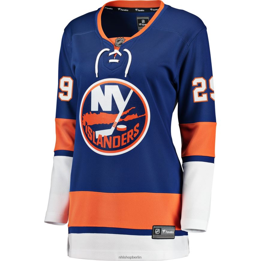 Frauen NHL Royal Breakaway-Spielertrikot der New York Islanders mit Brock Nelson Fanatics-Logo Kleidung BF680T1533