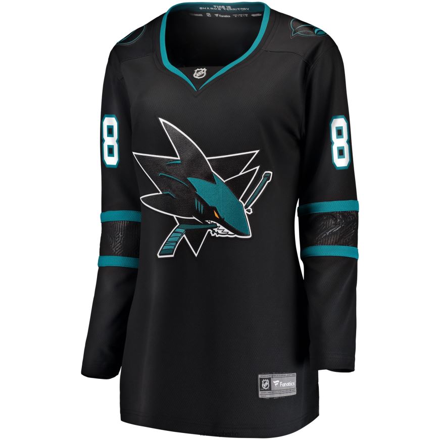 Frauen NHL San Jose Sharks Brent Burns Fanatics-gebrandetes schwarzes Alternative-Breakaway-Spielertrikot Kleidung BF680T2312