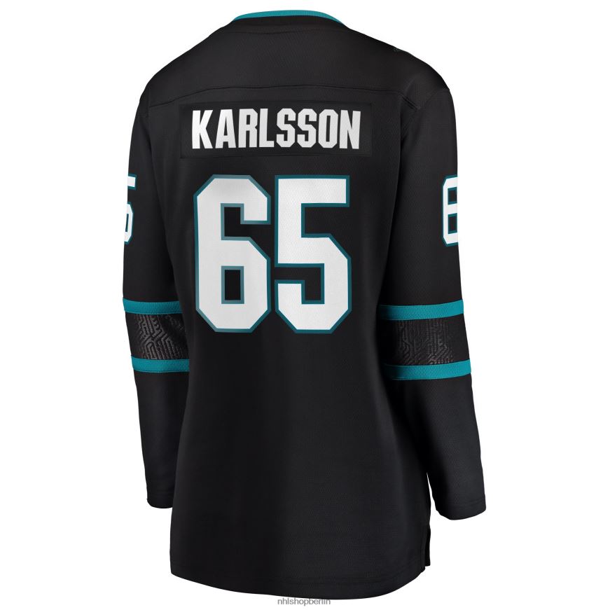 Frauen NHL San Jose Sharks Erik Karlsson Fanatics-gebrandetes schwarzes Alternative-Breakaway-Spieler-Trikot Kleidung BF680T1859